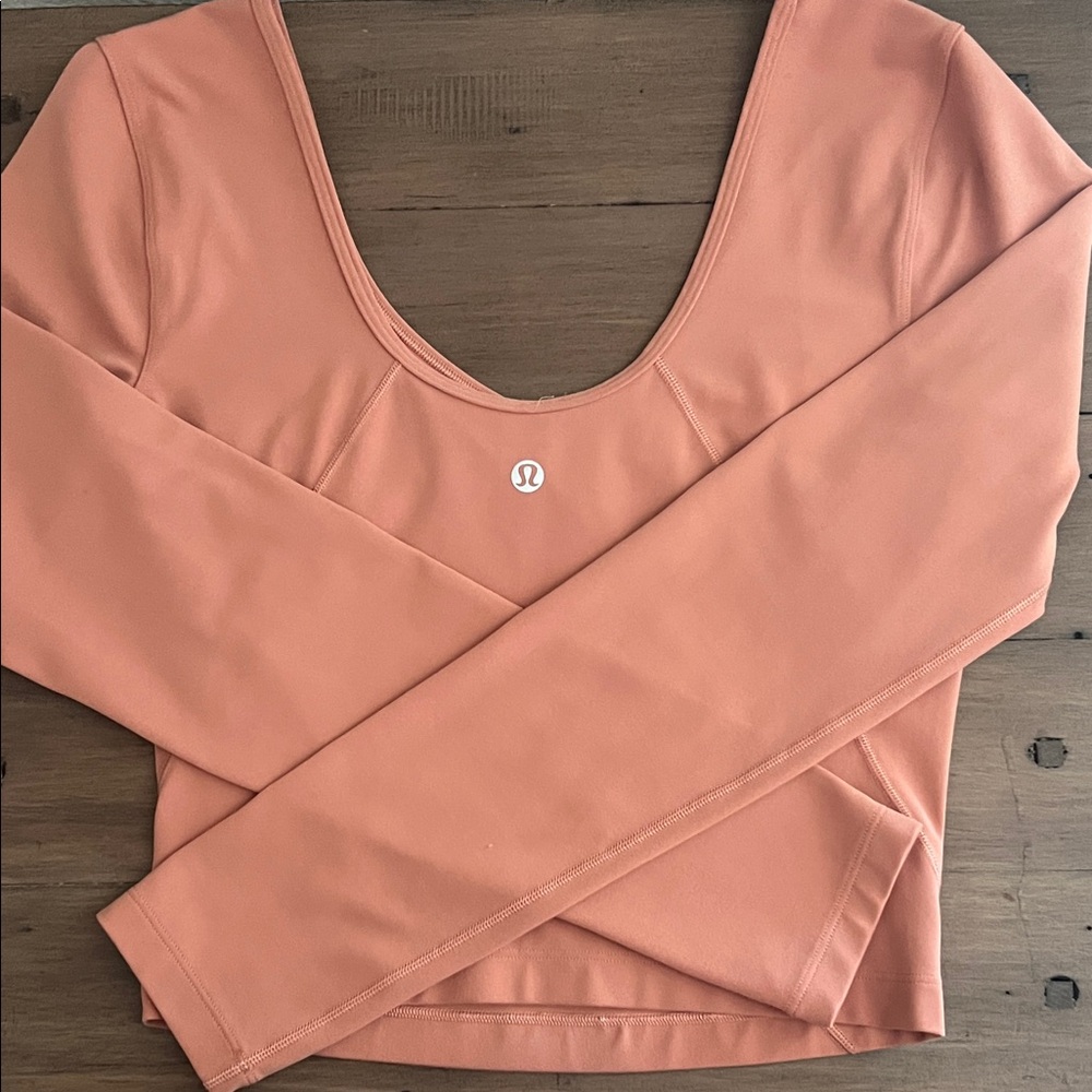 lululemon athletica Long Sleeve Scoop Neck Top - Coral Peach